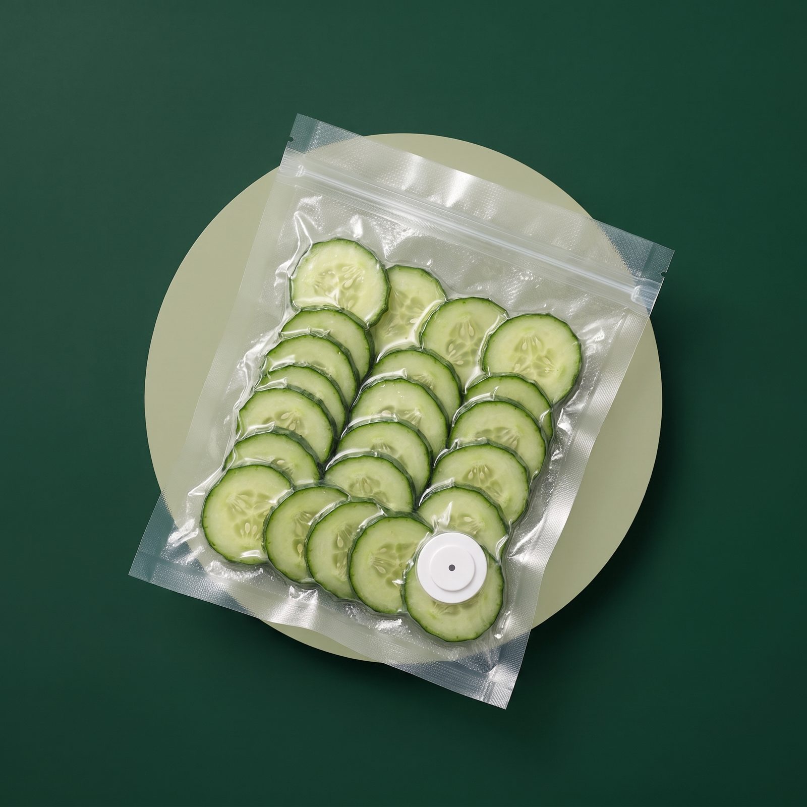 Bolsa de vacío reutilizable con pepinos