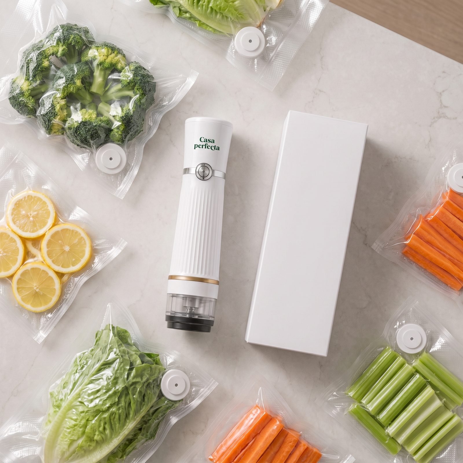 Verduras selladas al vacío