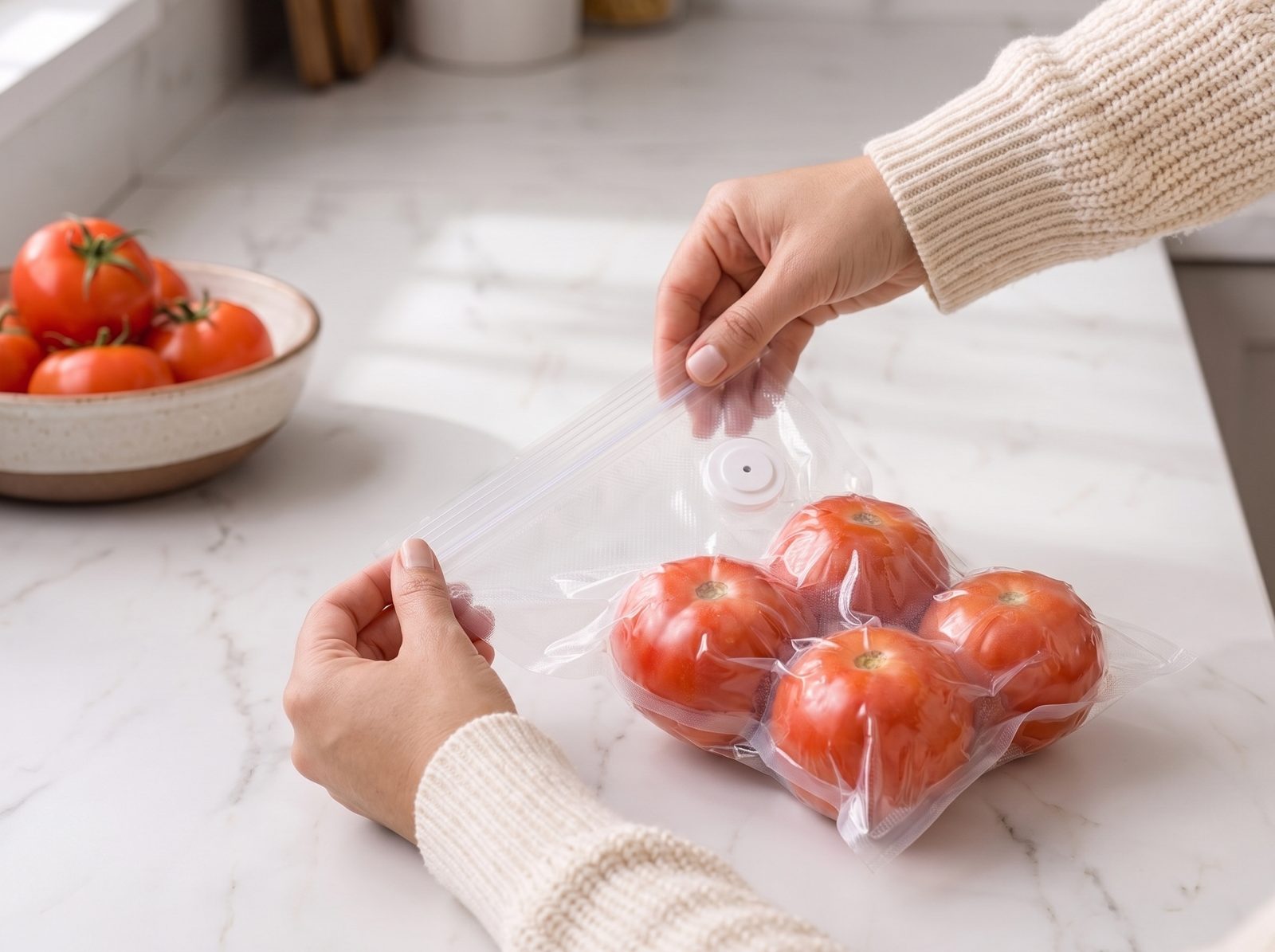 Cerrá el Ziplock.