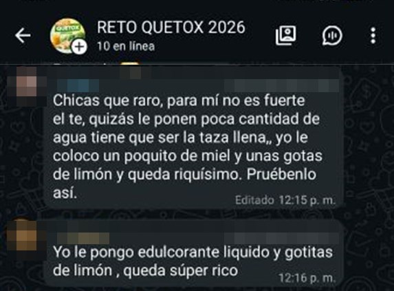 Captura del Grupo VIP de WhatsApp: Con miel y limón