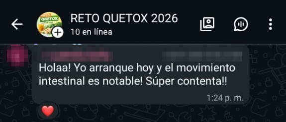 Captura del Grupo VIP de WhatsApp: Tránsito intestinal