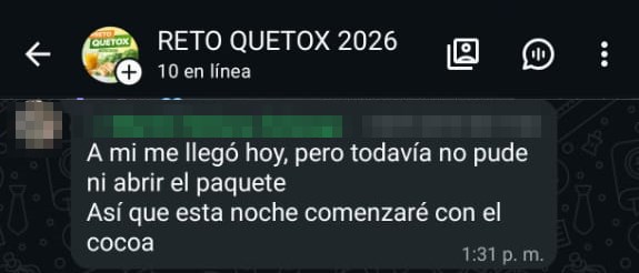 Captura del Grupo VIP de WhatsApp: Llegó hoy
