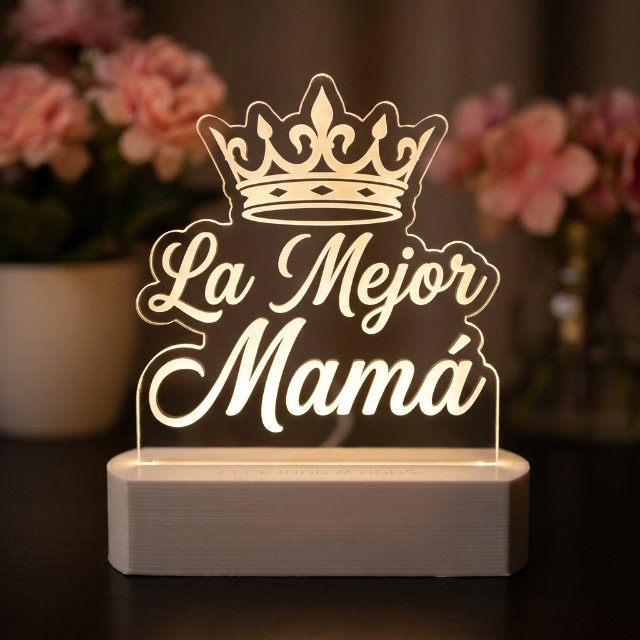 Lámpara LED grabada para mamá
