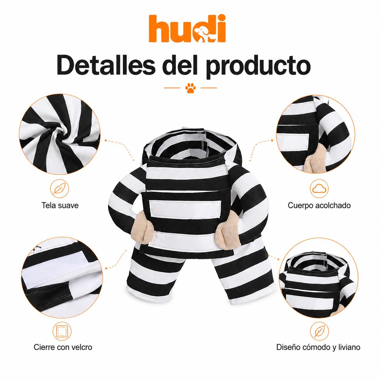Detalles del disfraz Preso