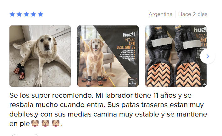 Captura original 1 de opiniones de clientes de medias HUDI en Mercado Libre