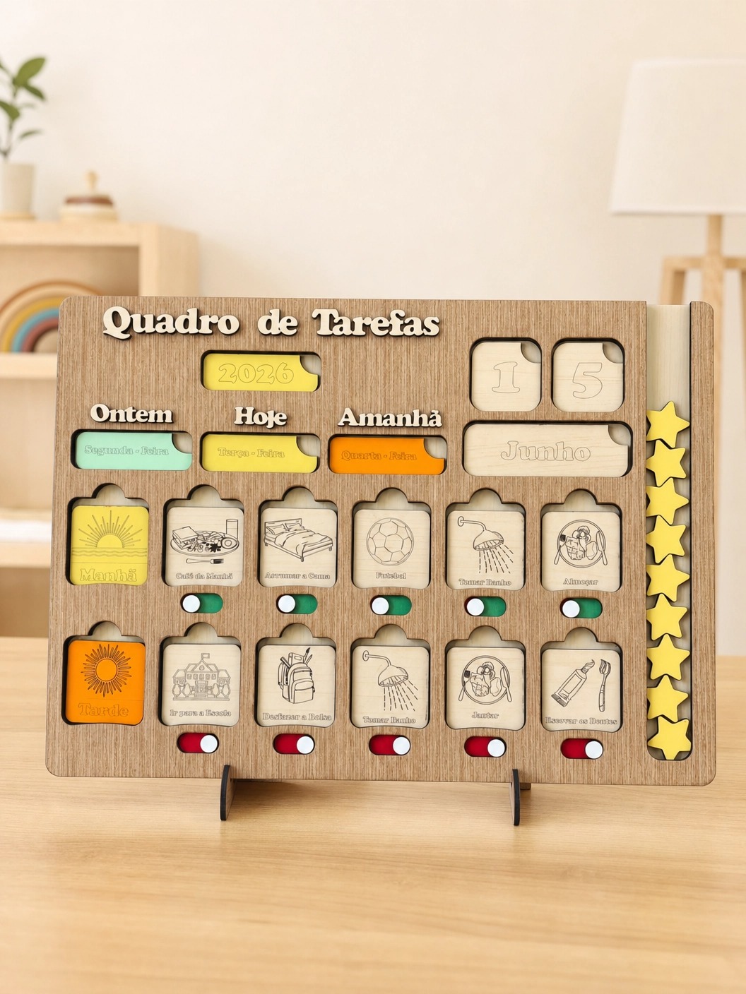 Quadro de Rotina em ambiente infantil