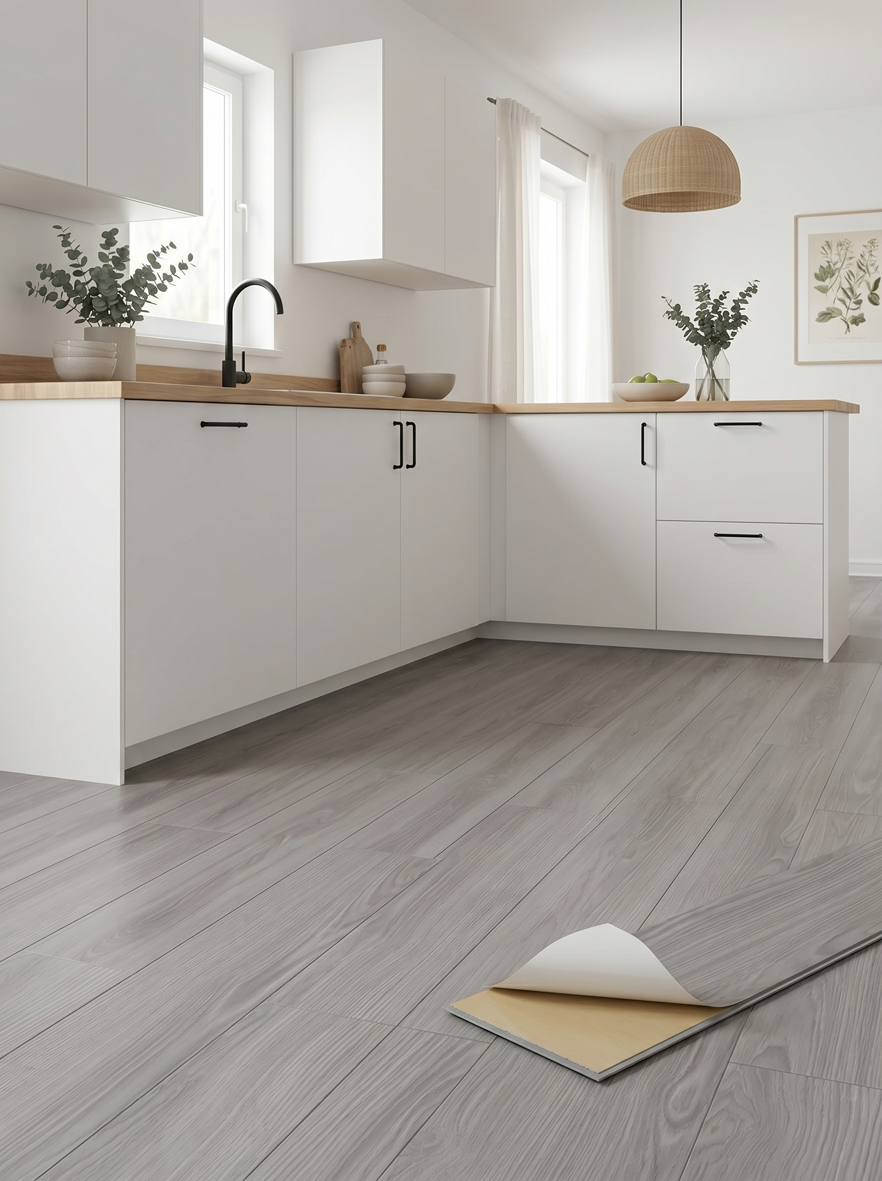 Piso autoadhesivo símil madera