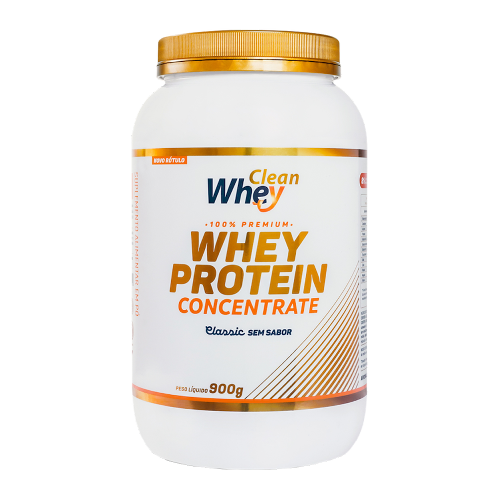 Pote 900g Clean Whey Concentrate Classic Sem Sabor