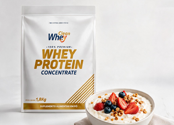 Clean Whey Concentrate sendo preparado