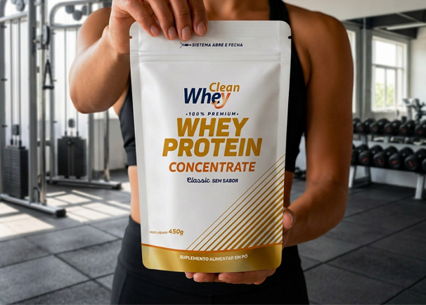 Clean Whey Concentrate sendo preparado