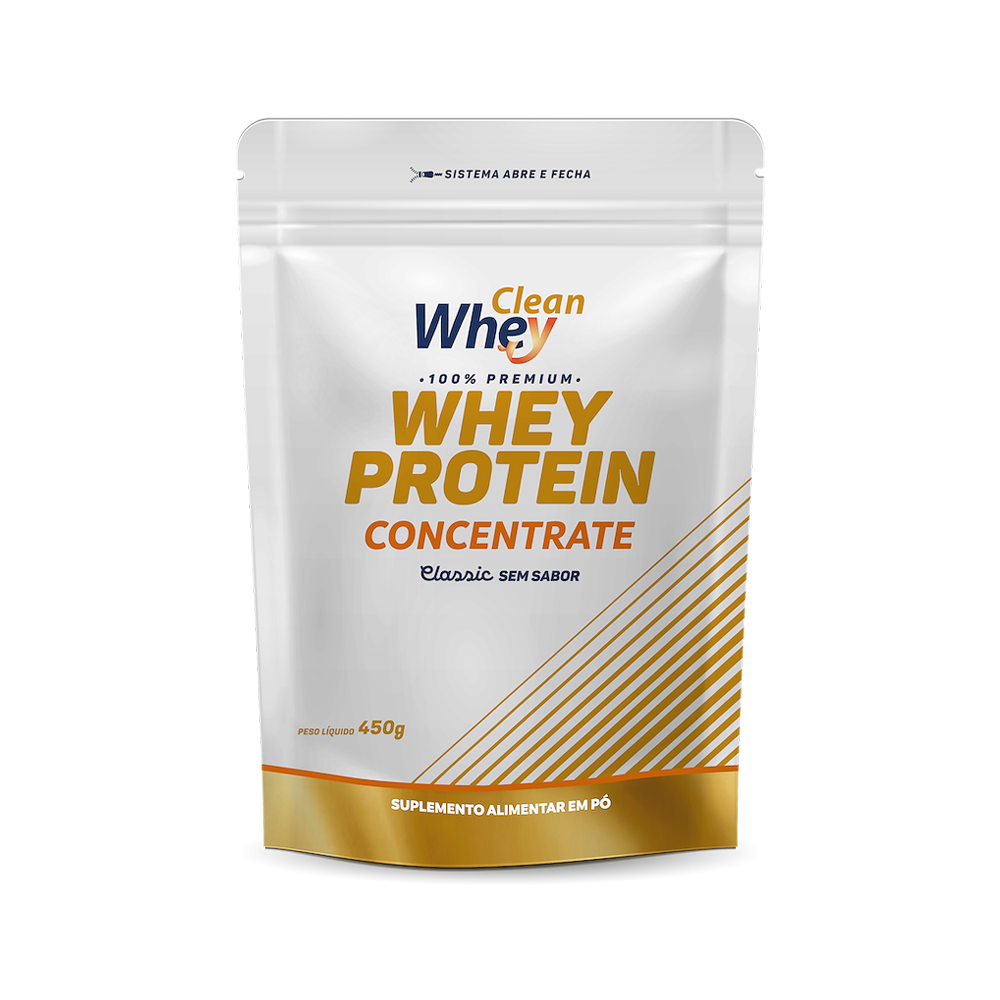 Refil 450g Clean Whey Concentrate Classic Sem Sabor