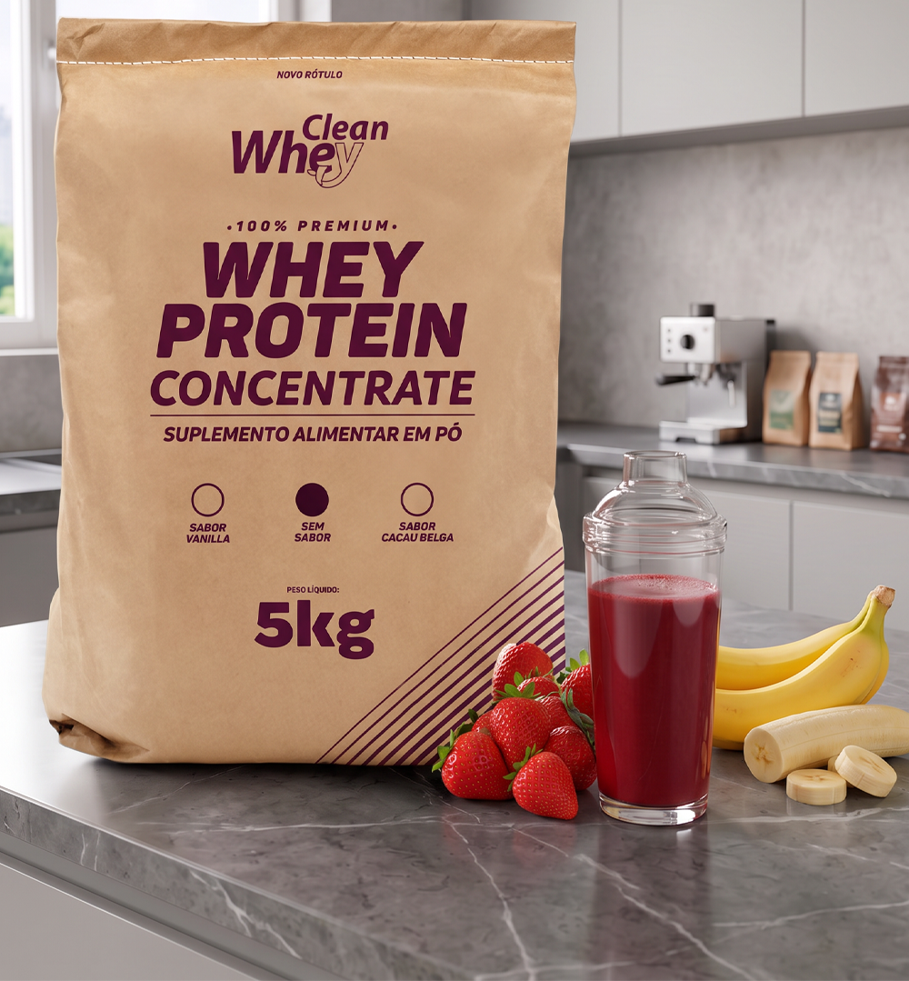 Clean Whey Concentrate em receita com waffle