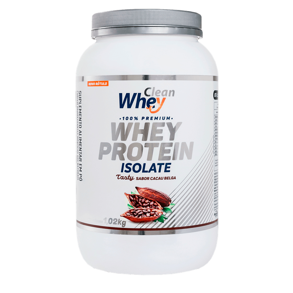 Pote 1,02kg Clean Whey Isolate Tasty Cacau Belga
