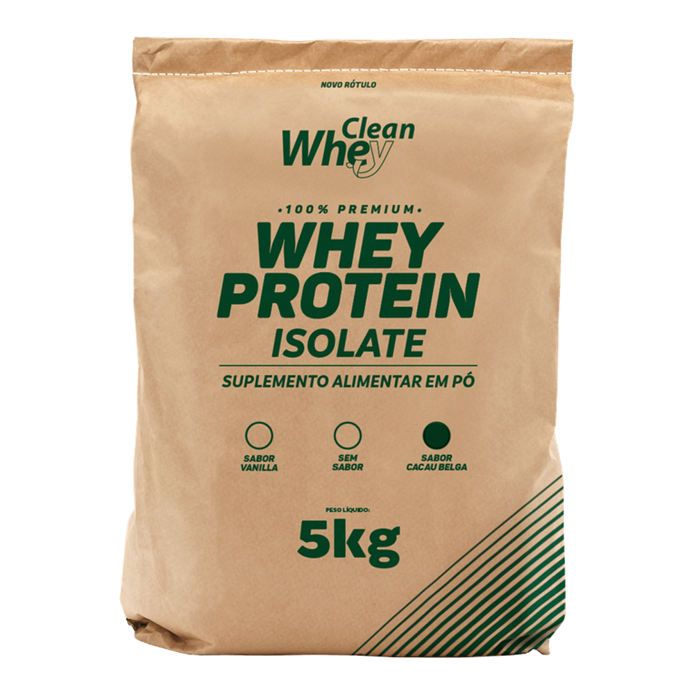 Saco 5kg Clean Whey Isolate Tasty Cacau Belga