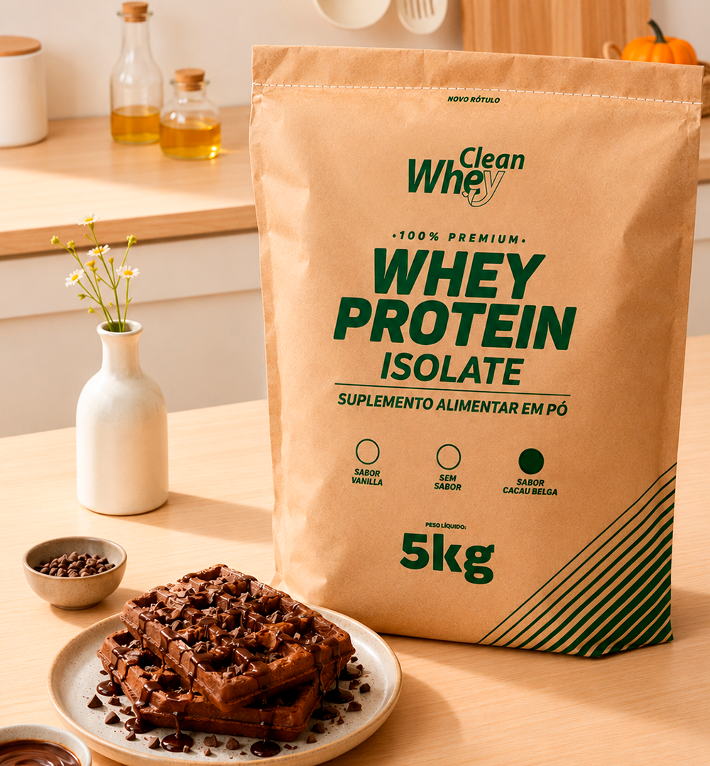 Clean Whey Isolate Tasty Cacau Belga preparado como bebida