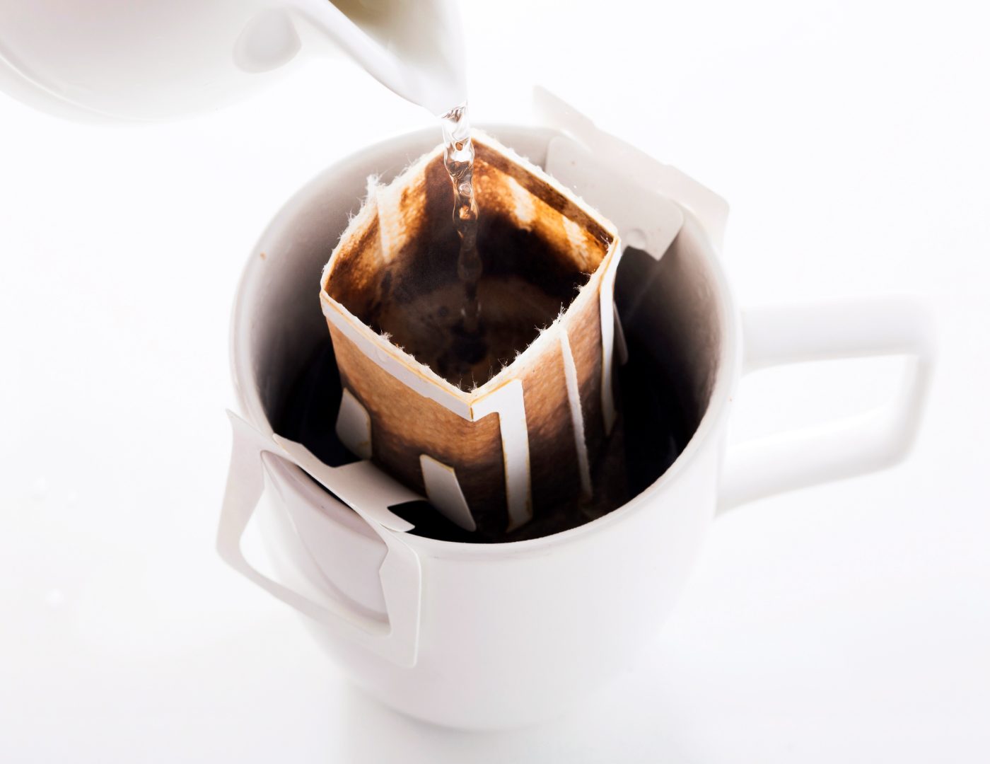 Drip coffee em uso