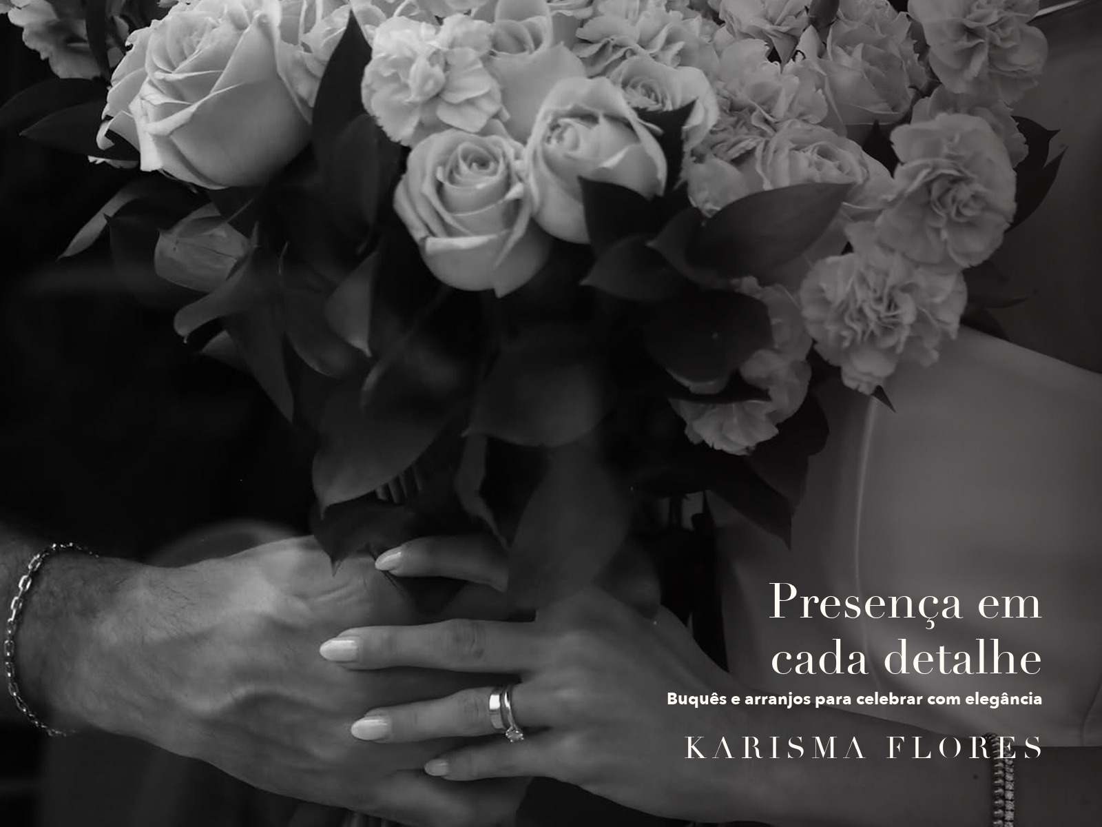 Buquê elegante em preto e branco - Karisma Flores