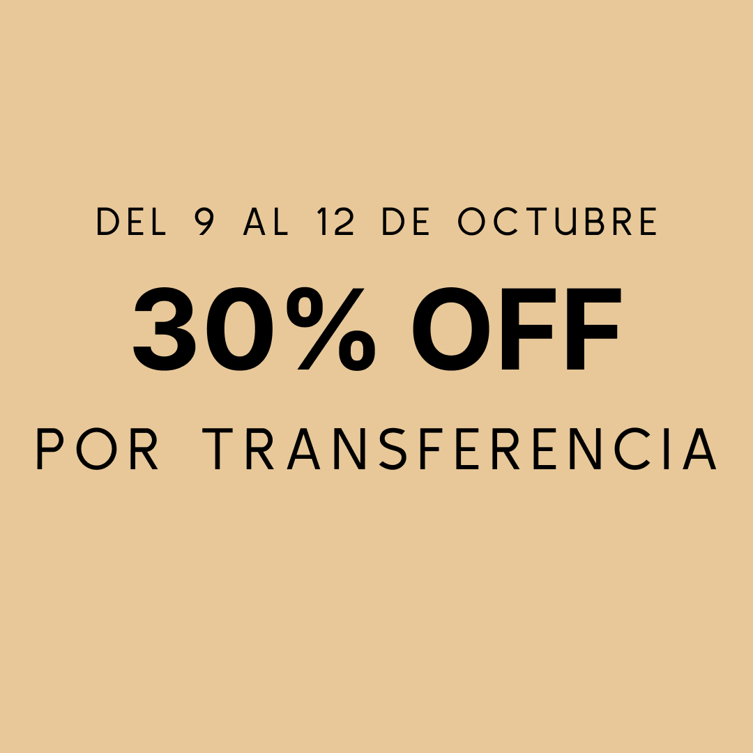 30 % OFF por transferencia
