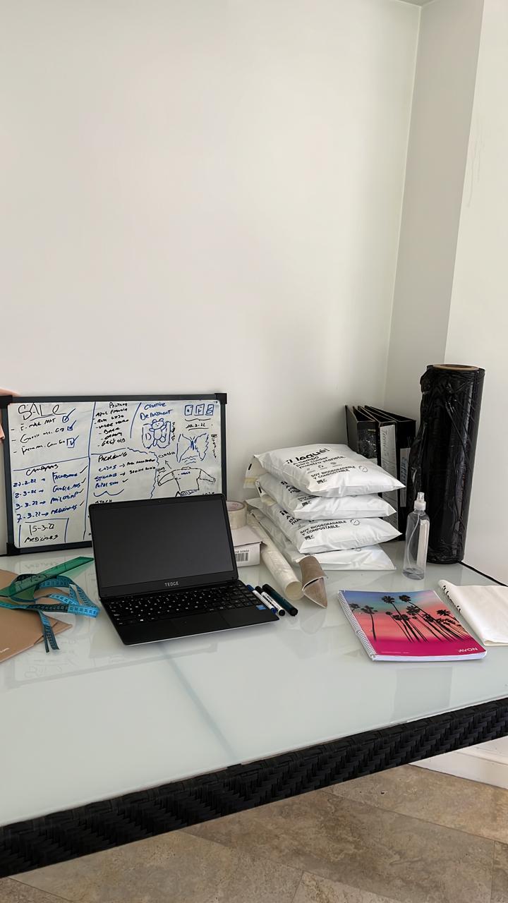 Mesa de trabajo durante los primeros pasos de Deserve Urban