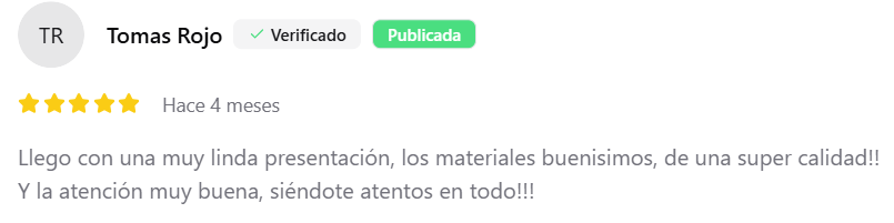 Review verificada de Tomas Rojo