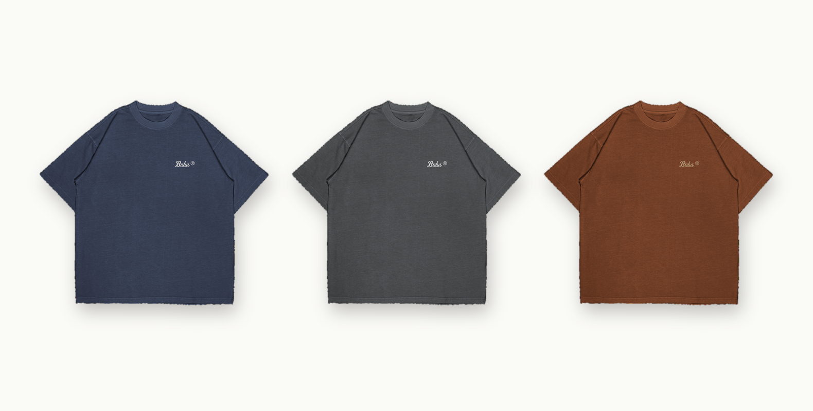 Camisetas Café BVBA azul marinho, cinza e marrom com 20% OFF no cupom CAFE20 até 03/10