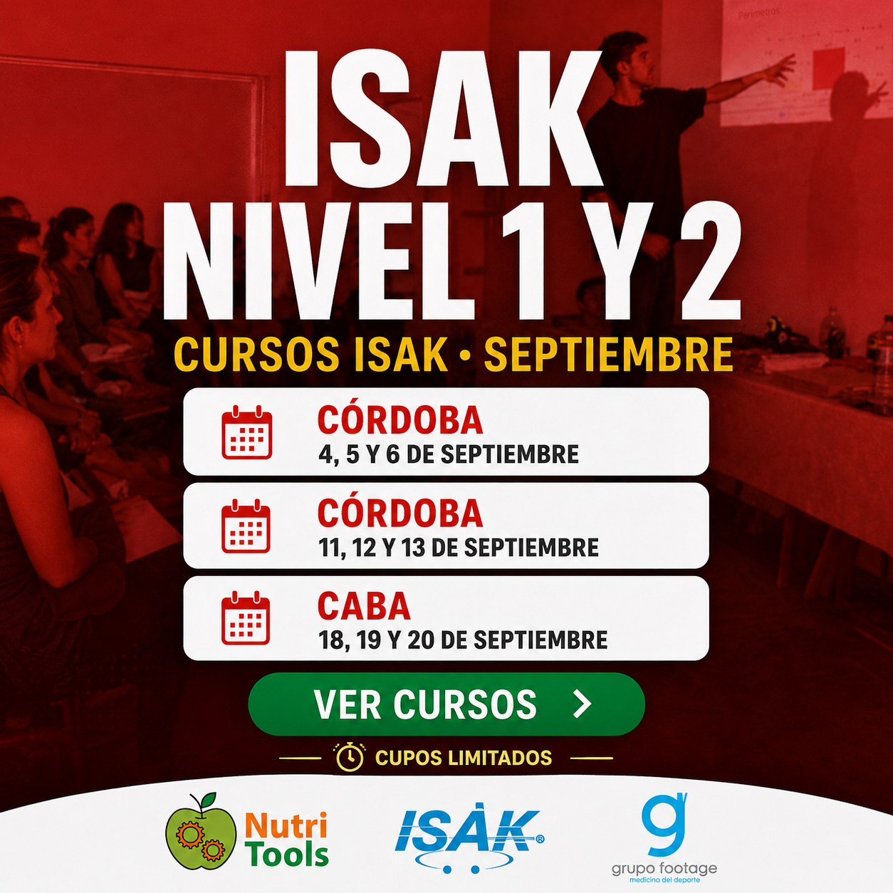 Cursos ISAK Nivel 1 y 2 · Septiembre