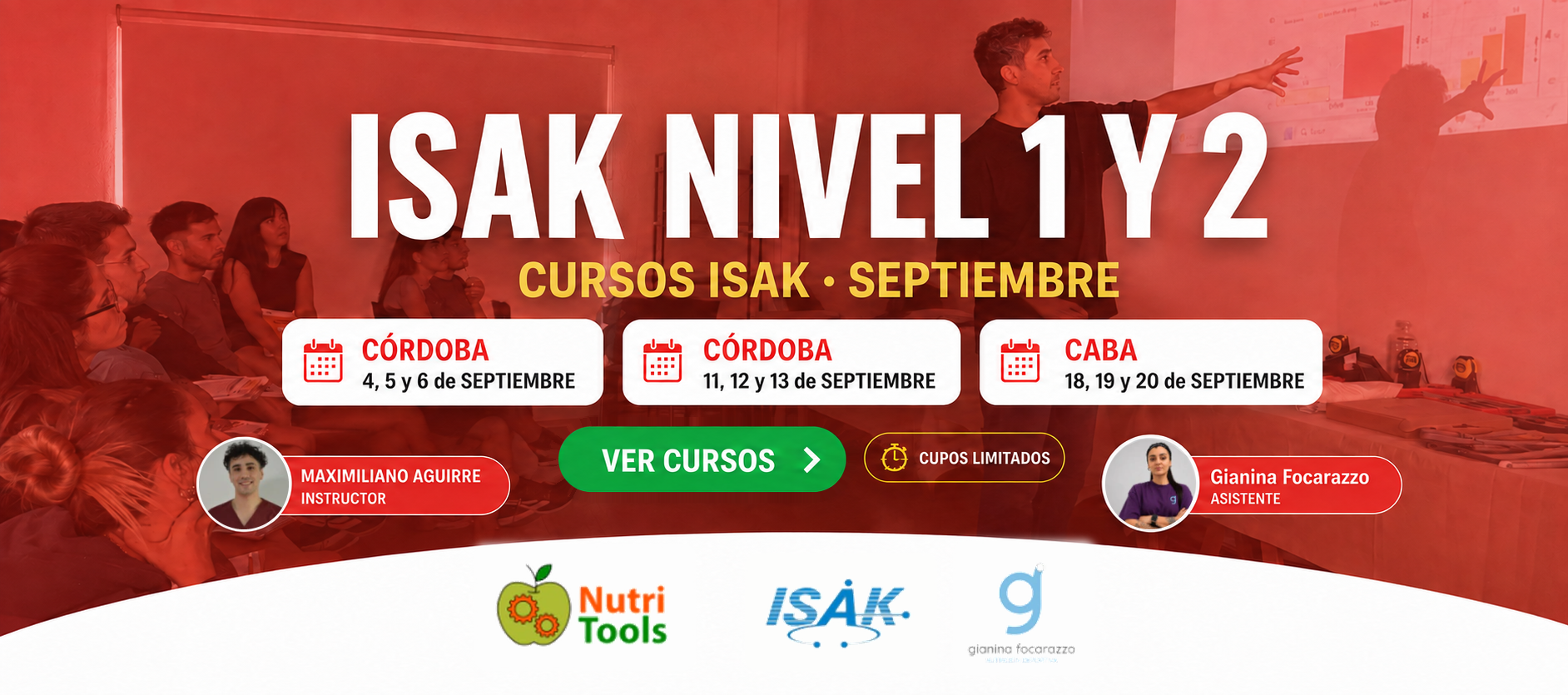 Cursos ISAK Nivel 1 y 2 en septiembre