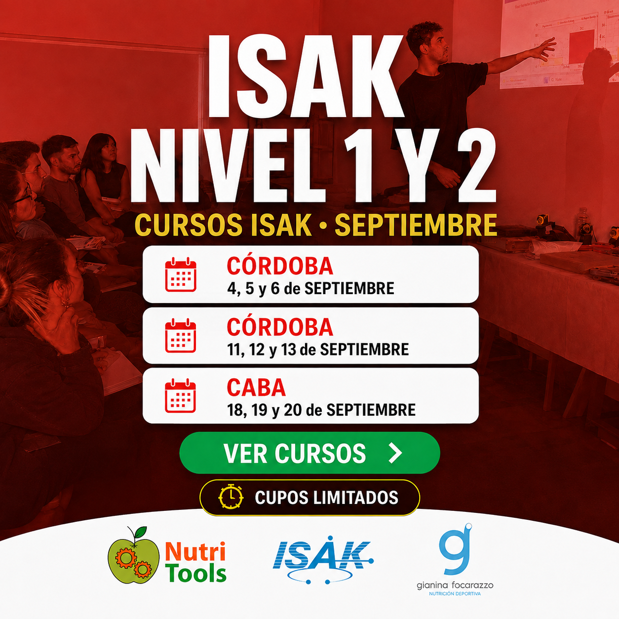 Cursos ISAK Nivel 1 y 2 · Septiembre