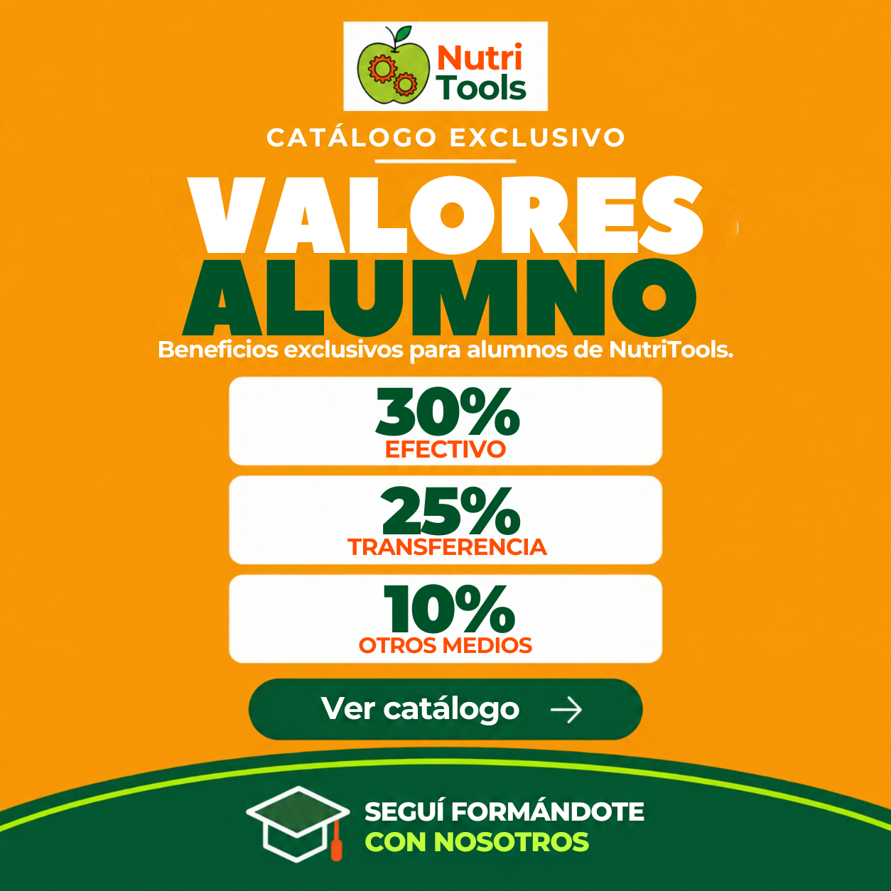 Catálogo exclusivo: Valores Alumno NutriTools