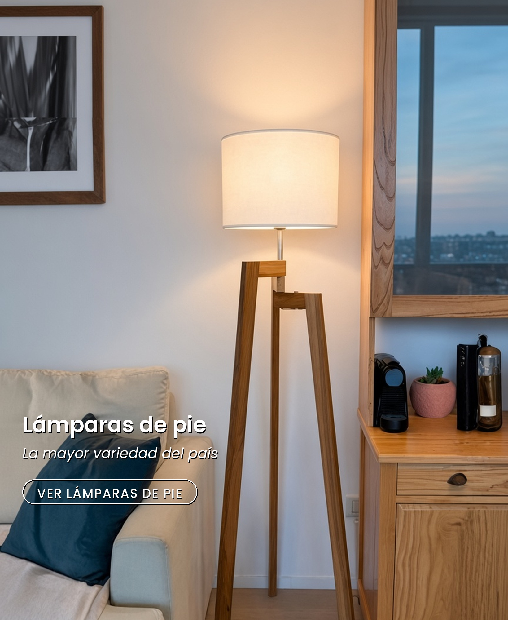 Lámparas de pie. La mayor variedad del país
