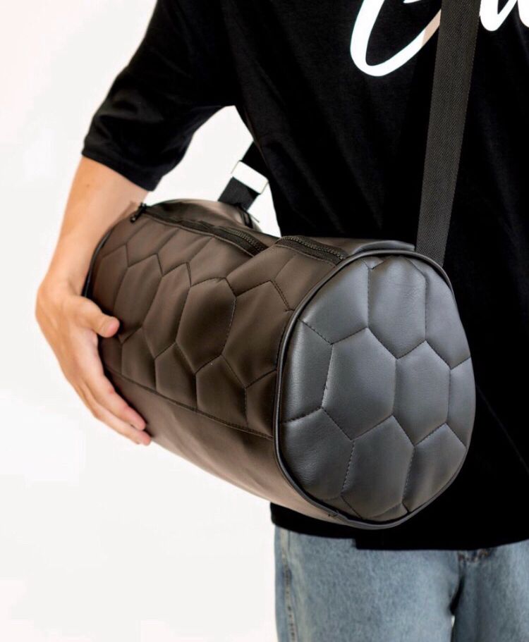 Bolso Cilindro Calcio Argentina — diseño de gajos en cuerina