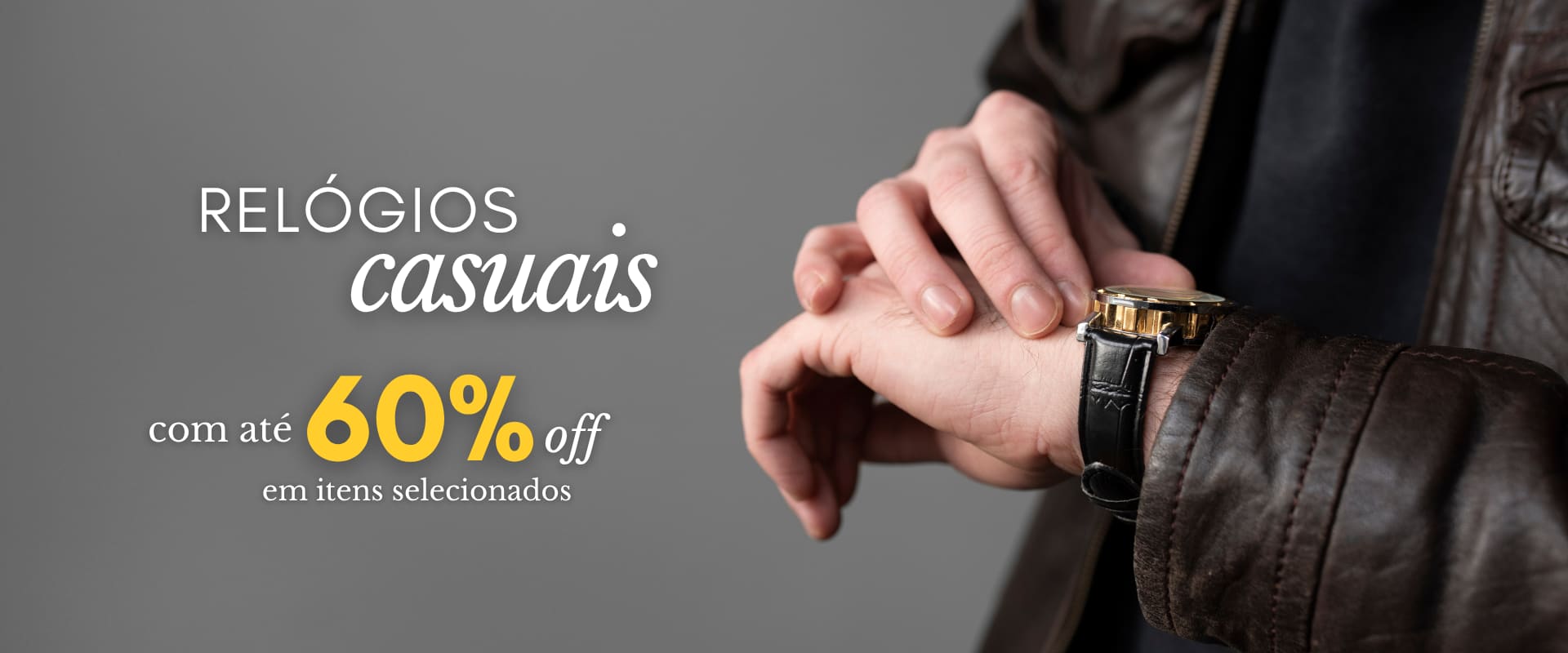 Relógios casuais com até 60% de desconto em itens selecionados