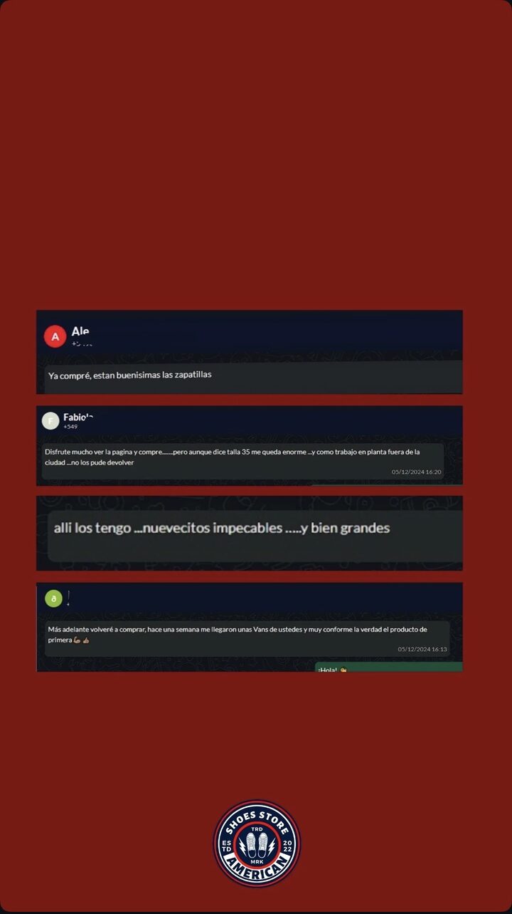 Captura de una conversación real con un cliente de American Shoes 1