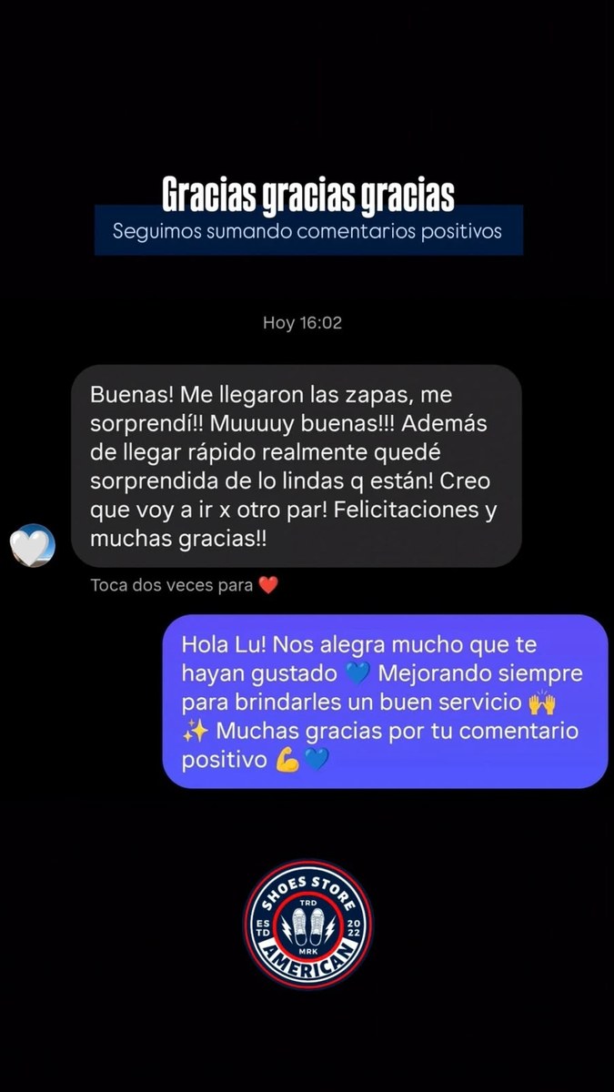 Cliente confirma que recibió las zapatillas, destaca que llegaron rápido y dice que compraría otro par