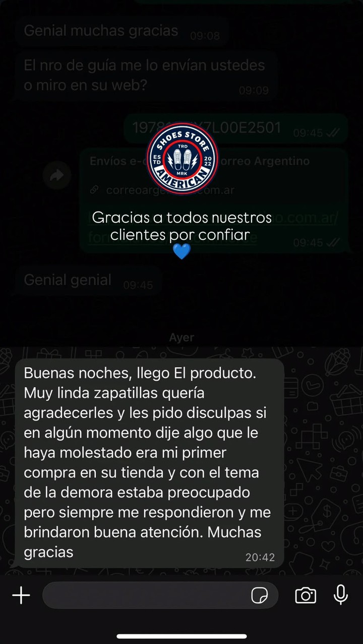Cliente real cuenta que la demora le preocupaba, recibió el producto y destaca la atención de American Shoes
