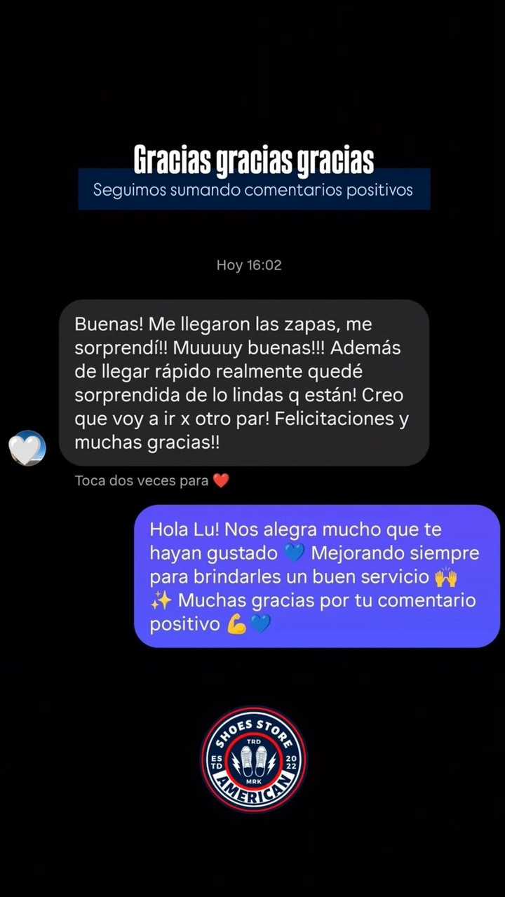 Cliente real confirma que recibió sus zapatillas, destaca que llegaron rápido y que volvería a comprar