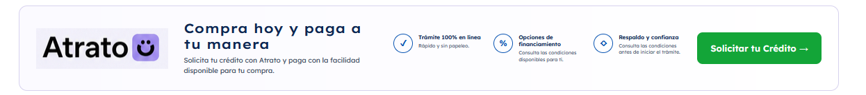 Atrato: compra hoy y paga a tu manera. Trámite 100% en línea, opciones de financiamiento y respaldo.