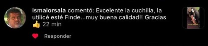 Testimonio de un cliente de Cuchillos de Campo