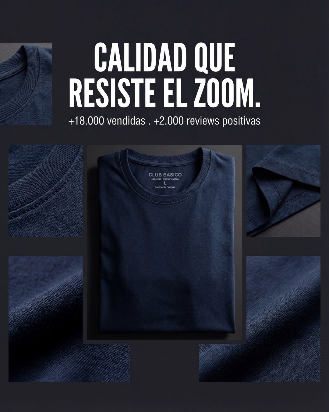 Detalle de costura reforzada - Remera Club Básico
