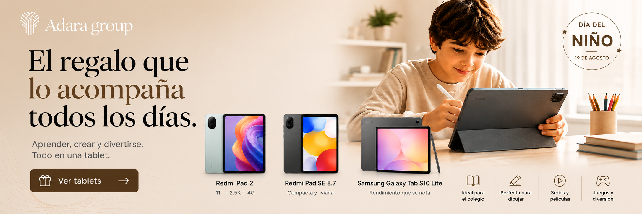 Dia del Nino: tablets para aprender y divertirse
