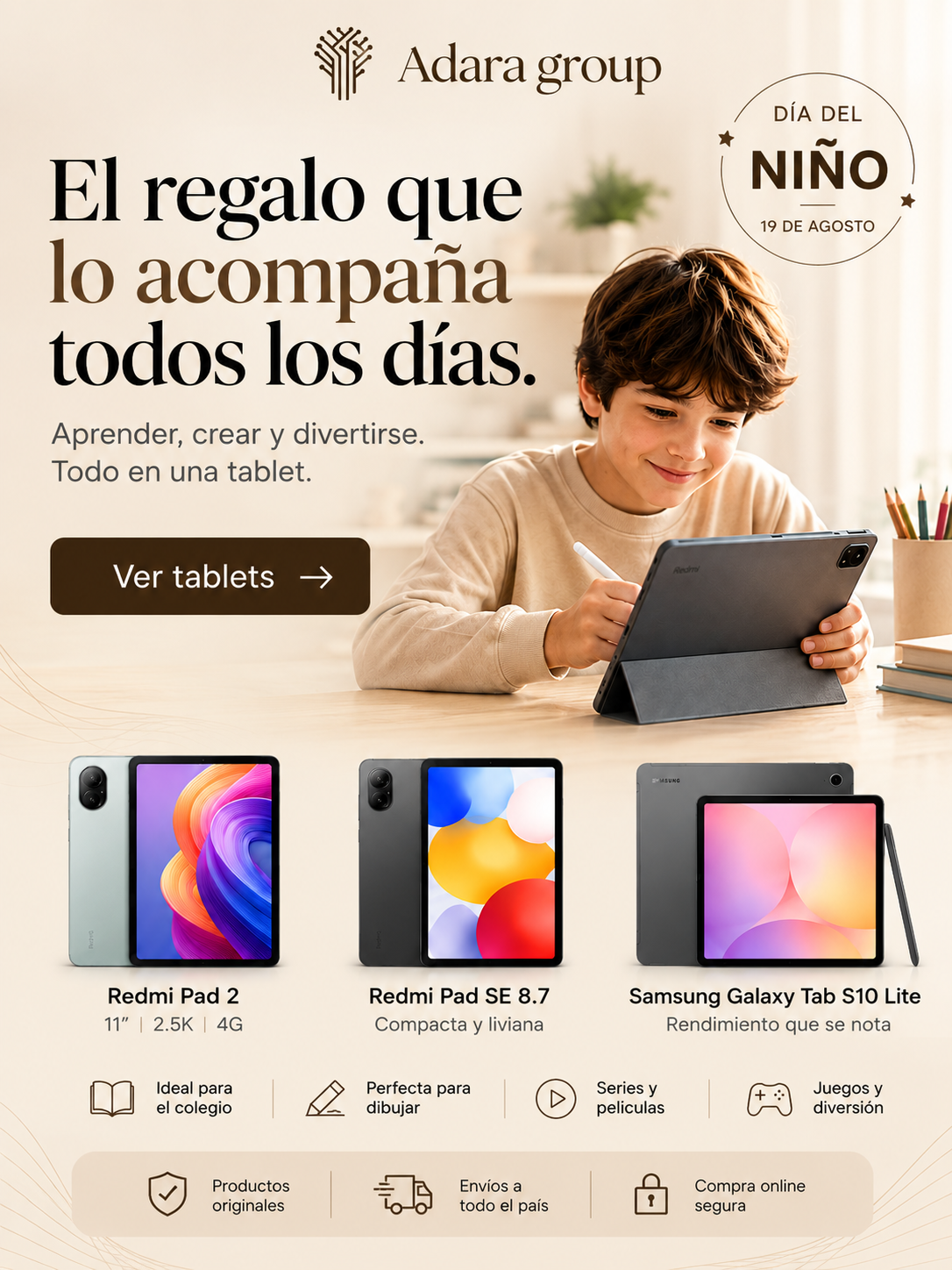 Dia del Nino: tablets para aprender y divertirse
