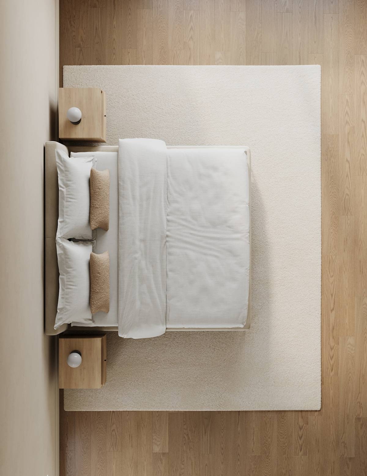 Dormitorio con alfombra de 300 x 400 cm