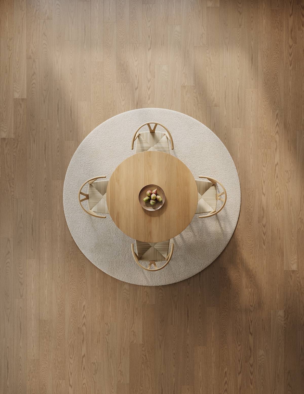 Comedor con alfombra de Redonda ⌀ 250 cm