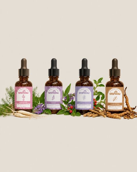 Mix 4 - combo FUERZA CÍCLICA - Ashwagandha + Shatavari + Cordyceps + Vitex