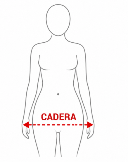 Medí el contorno en la parte más ancha de la cadera
