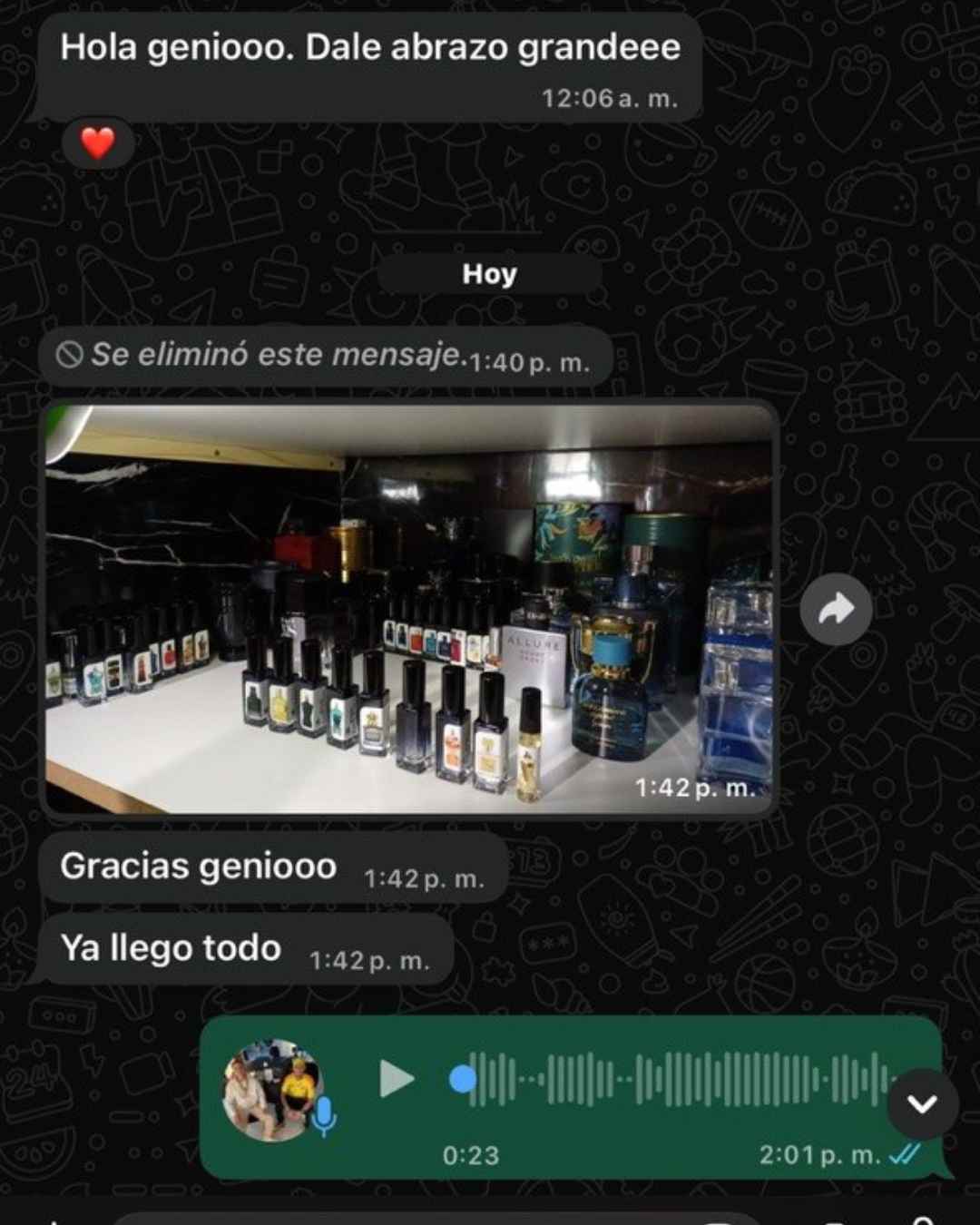 Testimonio de cliente por WhatsApp: Hernán