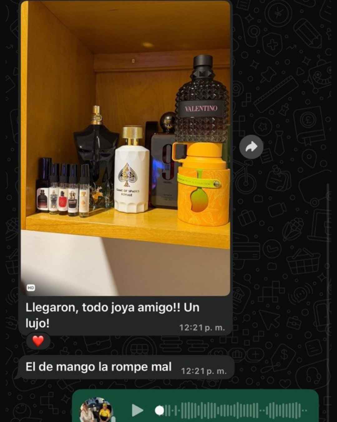 Testimonio de cliente por WhatsApp: Tomás