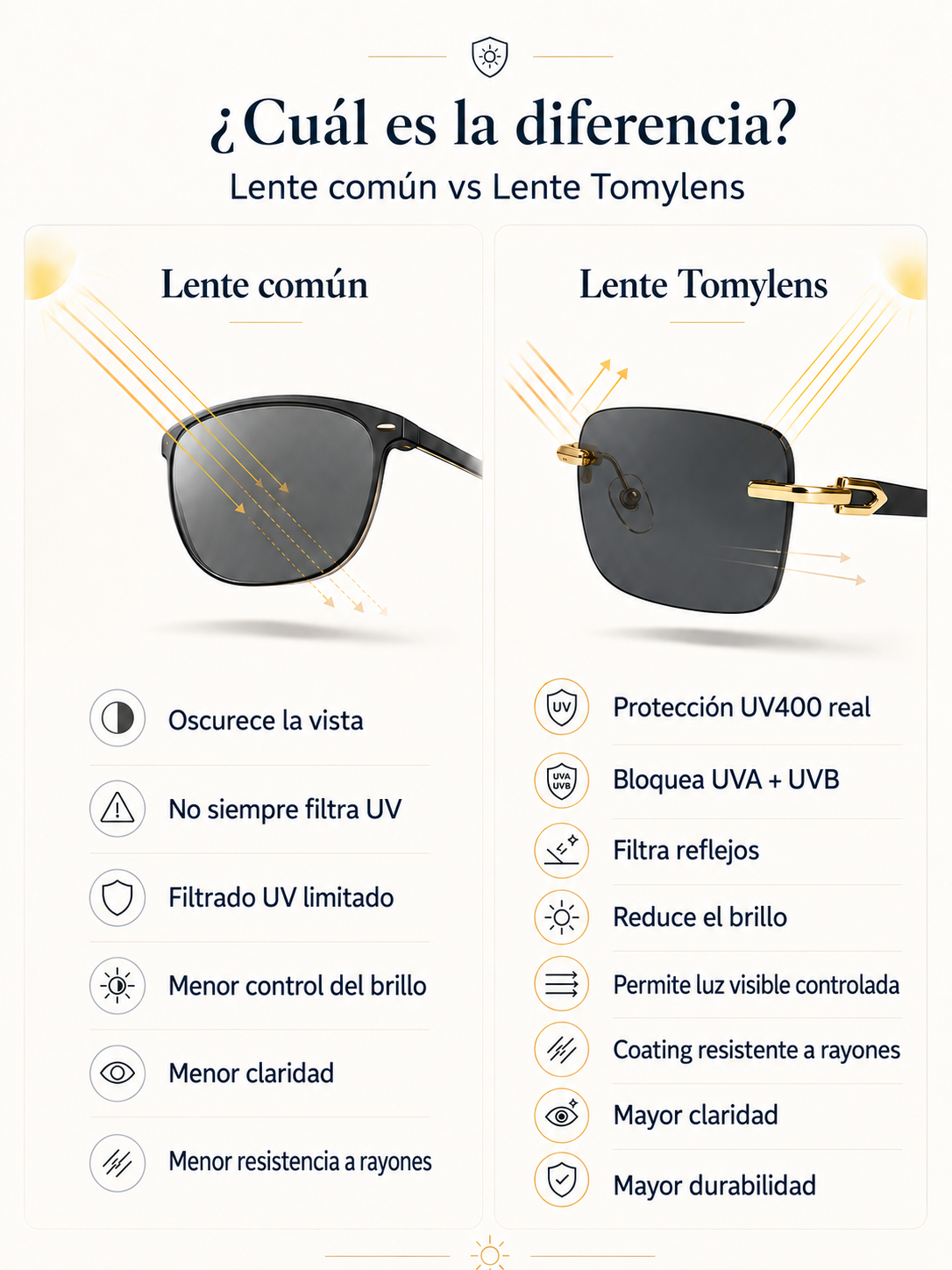 Lente común vs Lente Tomylens