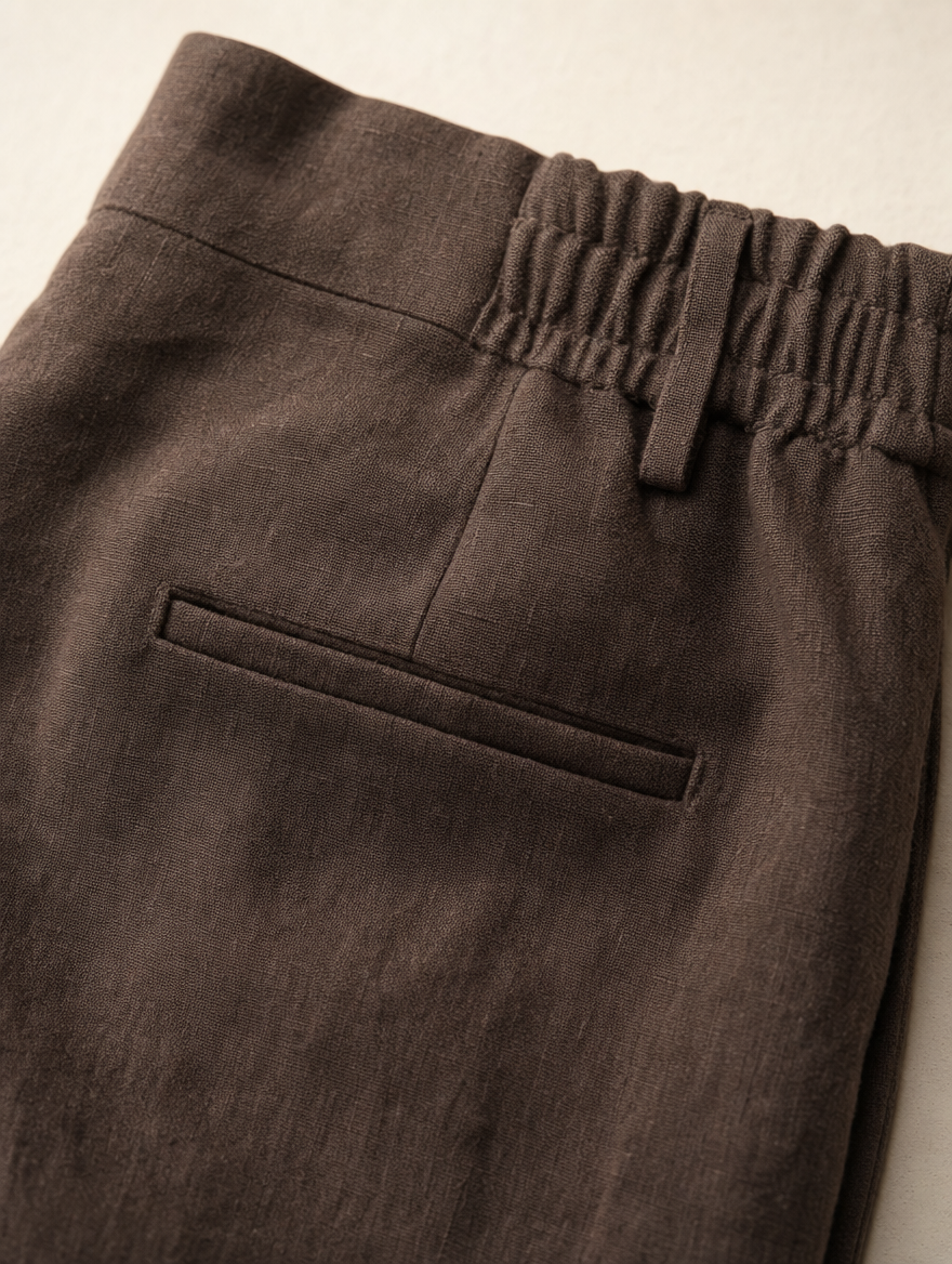 Bolsillo trasero del pantalón de lino