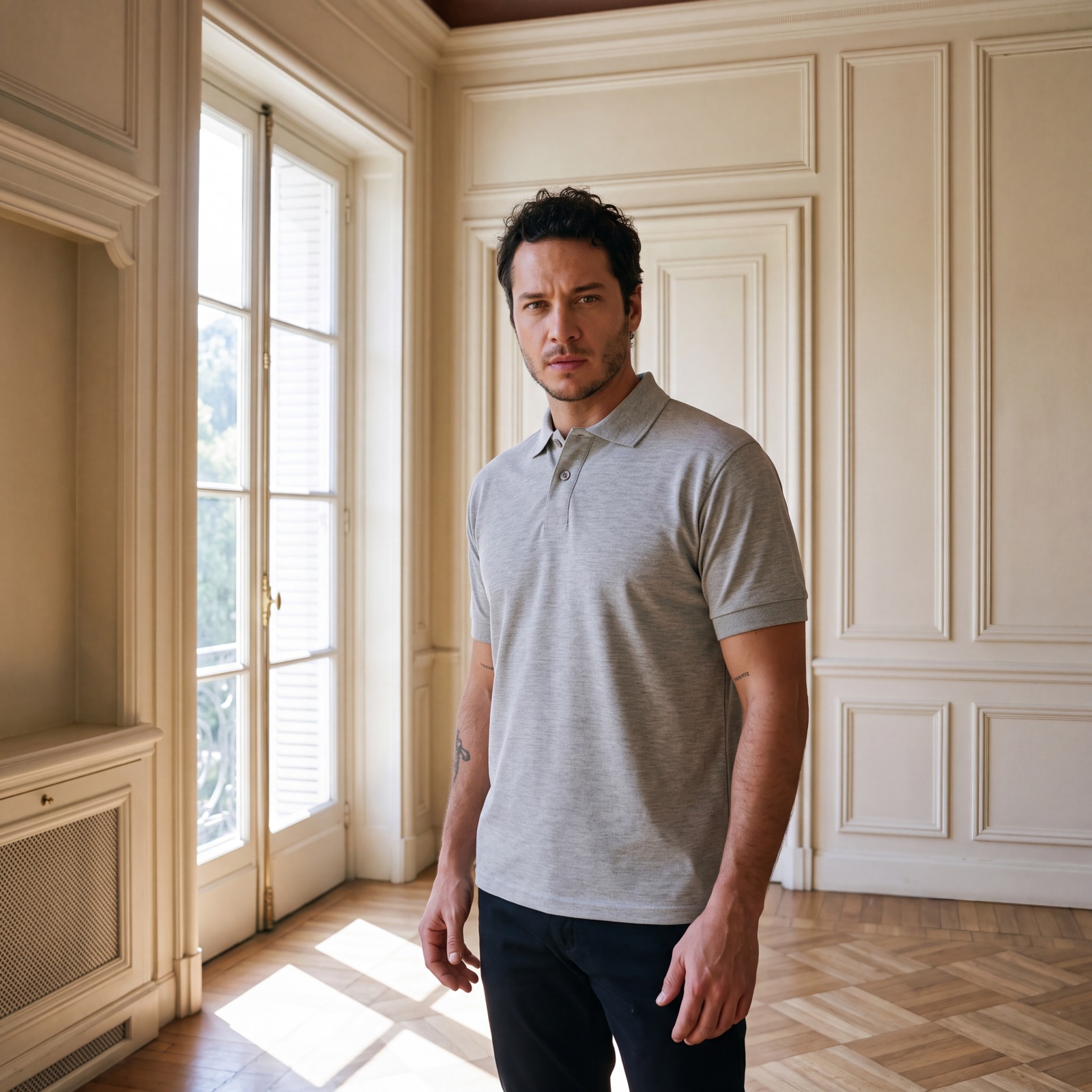 Polo de Piqué Torino Gris Melange
